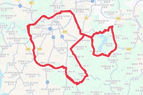 2023 영산강 그란폰도 자전거 코스 지도