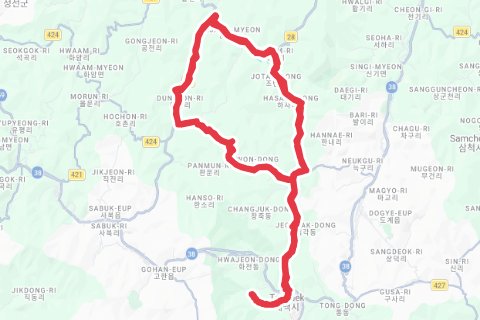 2025 어라운드 태백 메디오폰도 자전거 코스 지도