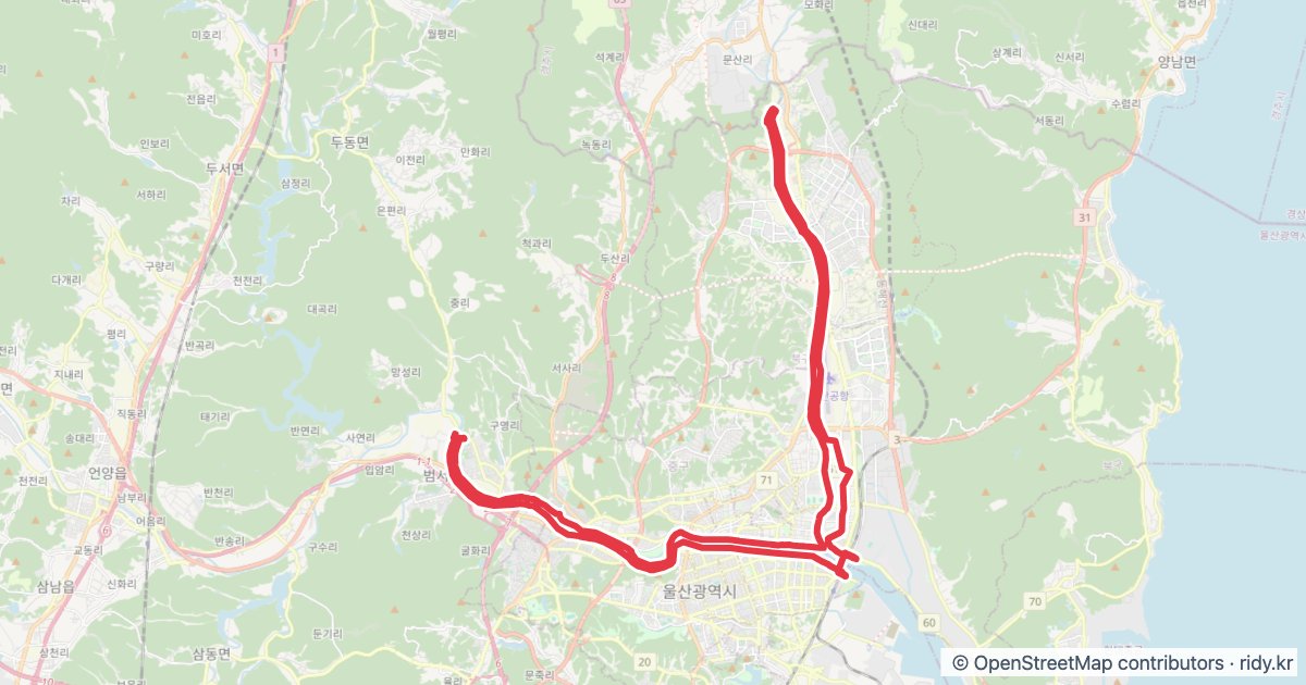 태화강변 자전거 코스 (울산) 자전거 코스 지도