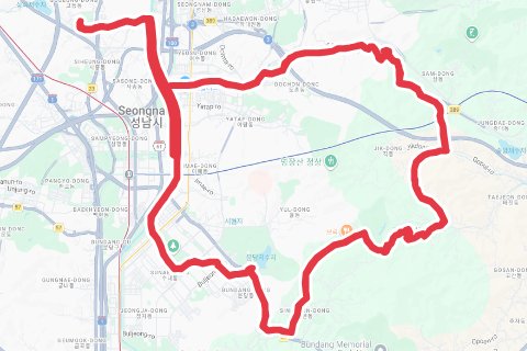 강남 300 자전거 코스 지도