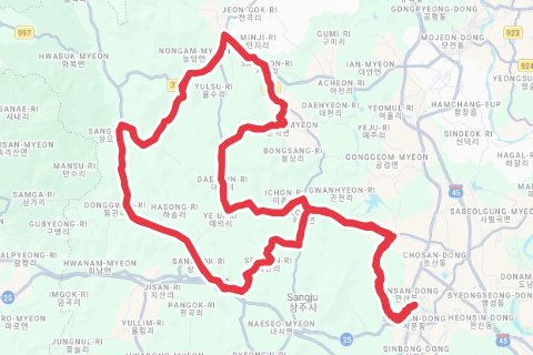 2025 상주 그란폰도 자전거 코스 지도