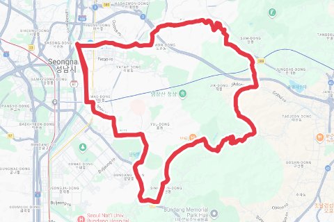 강남 300 자전거 코스 지도