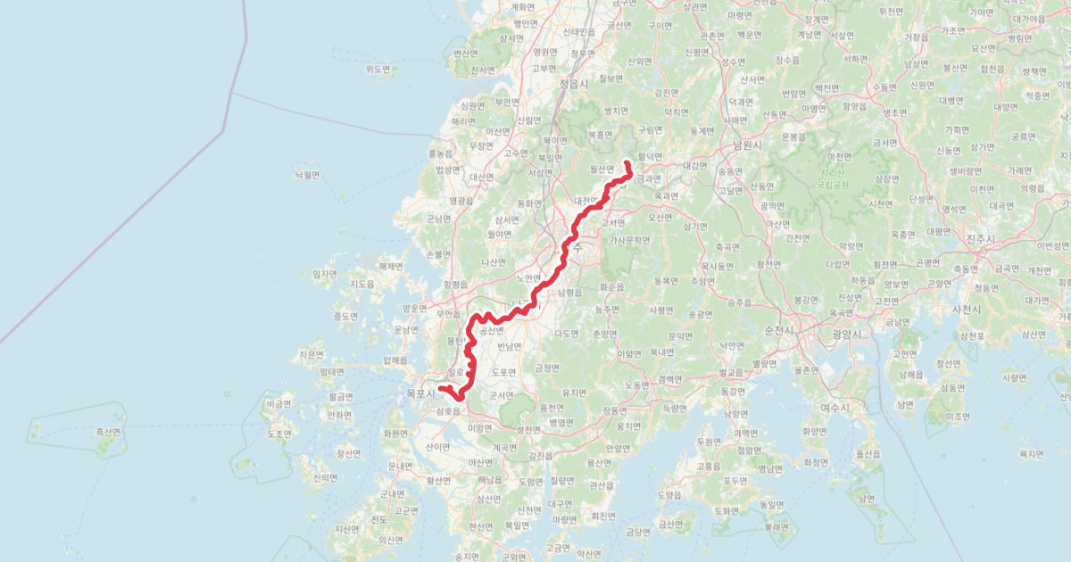 영산강자전거길 지도 GPX