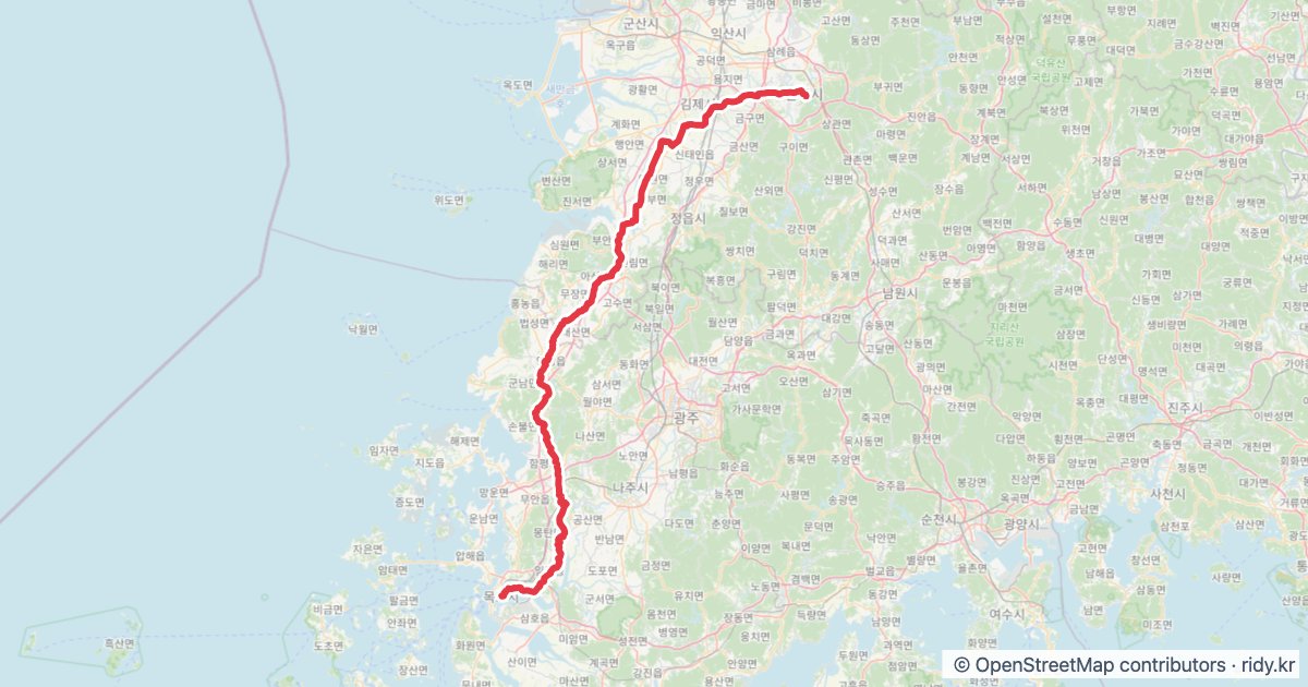 전주 목포 브롬톤 2단 자전거 코스 지도
