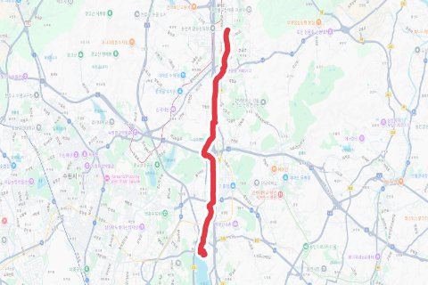 구미동-미개원 자전거 코스 지도