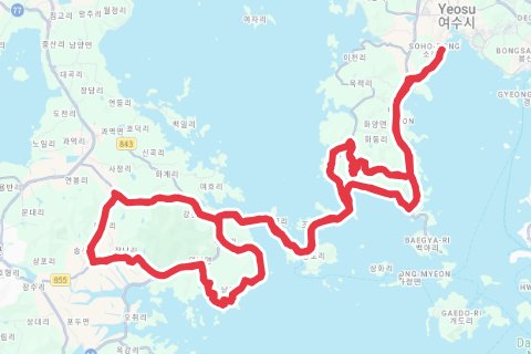 2025 섬섬여수 그란폰도 자전거 코스 지도